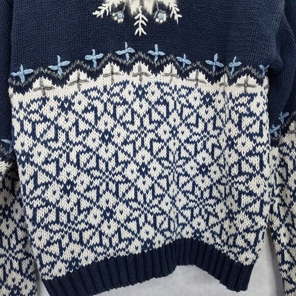 Nutcracker Cardigan M Snowflake Knit Geometric Christmas Star Winter Sweater VTG - Picture 10 of 16